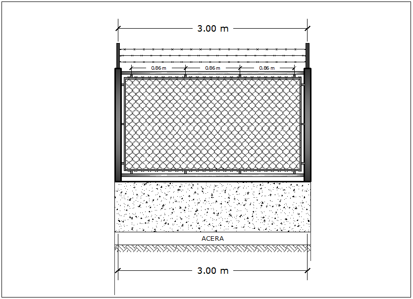 Mesh steel  fencing block dwg file