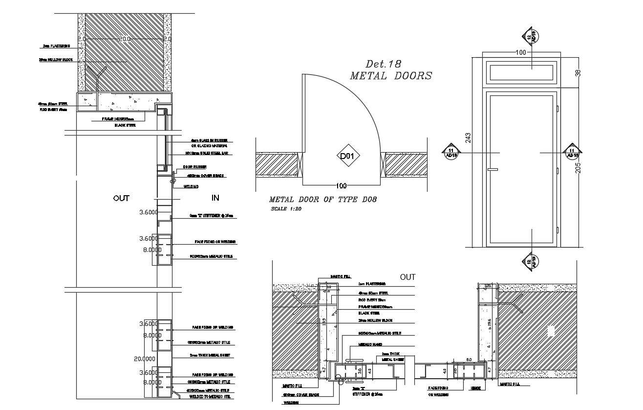 Metal Door Frame Drawing Download Free CAD Drawing