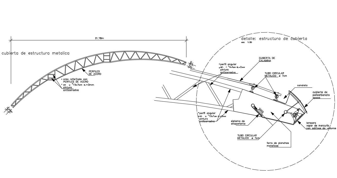 Metal Truss Roof Plan DWG File