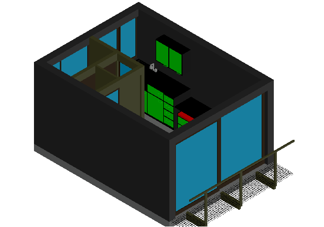 Micro-housing 3 d plan detail dwg file