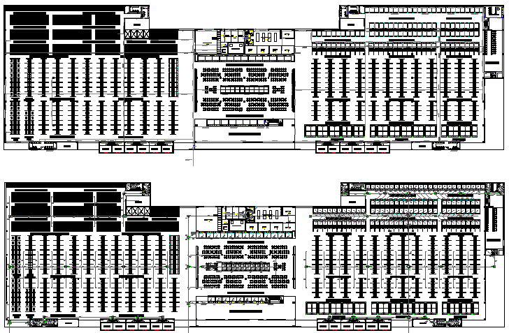 Mini market place detailed first and second floor plan details dwg file