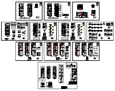 Mixed used high rise building design drawing