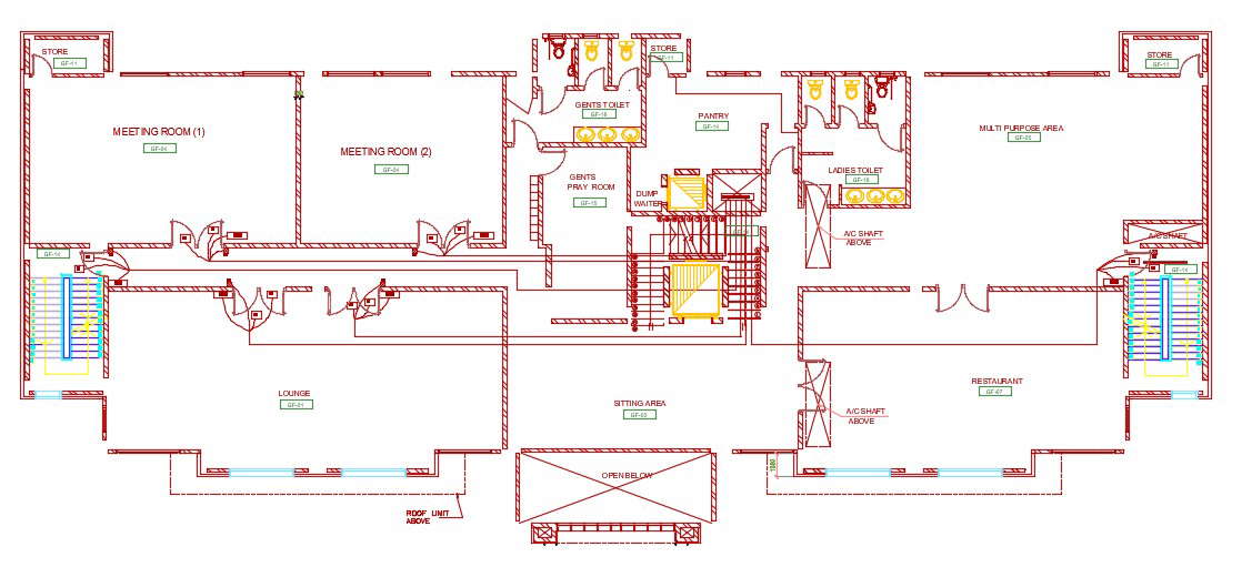 Modern Clubhouse Design CAD Layout Plan 