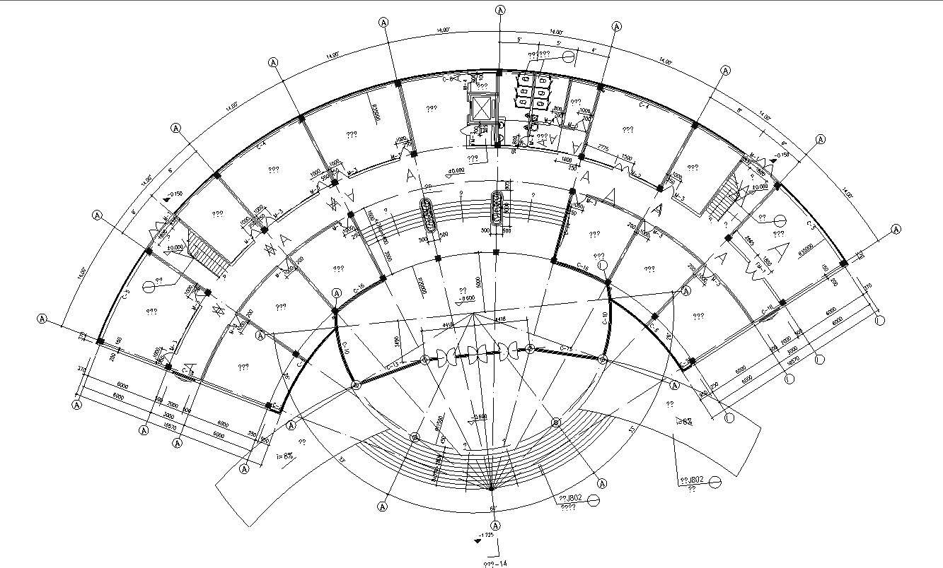 Modern Plan Of Commercial Building DWG Format