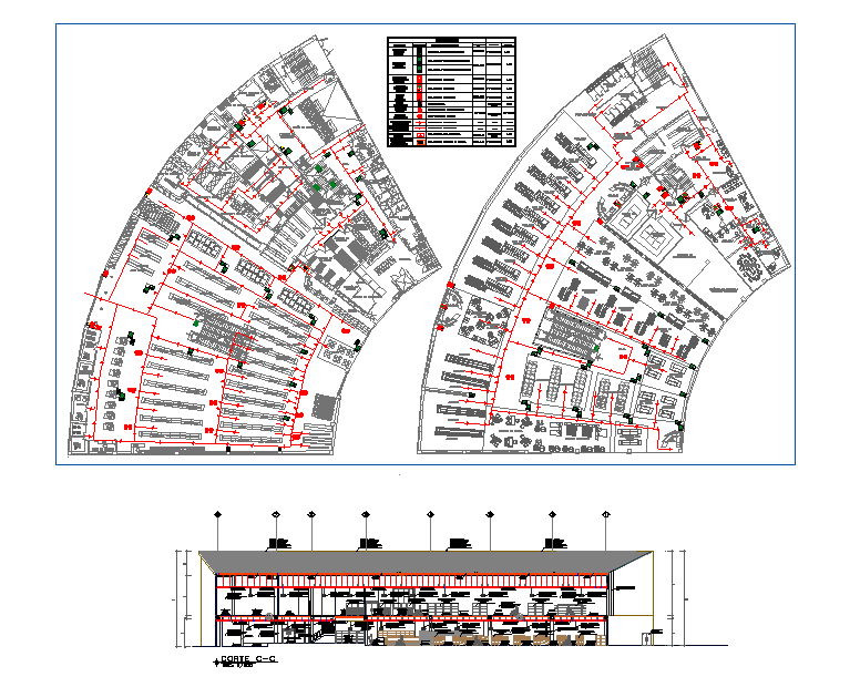 Modern Restaurant Plan & Elevation detail