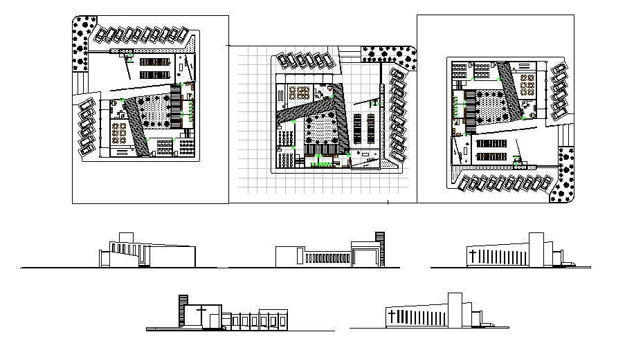 Download Free Modern Church Plan In DWG File