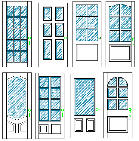 Modern design of door blocks dwg file