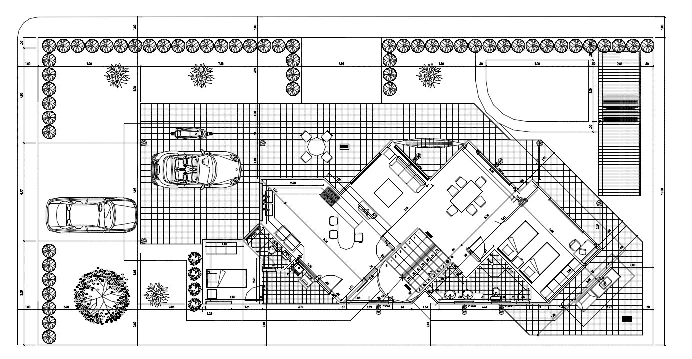 Modern house plan DWG 