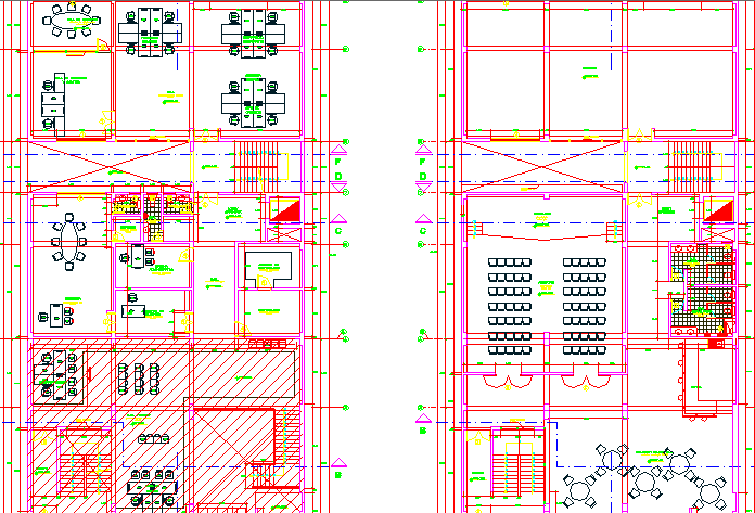 Modern layout plan of office,conference room, furniture detailing etc