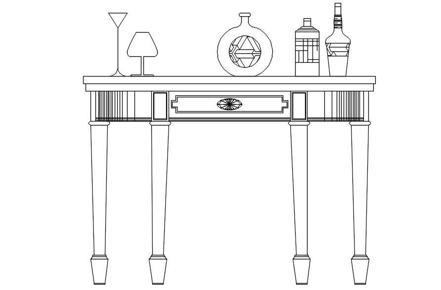Modern table design in AutoCAD drawing, dwg file, CAD file
