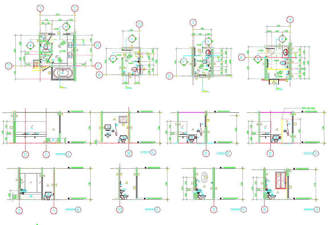 Modular Bathroom Detail view dwg file