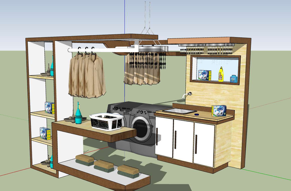 Modular clothes wash room