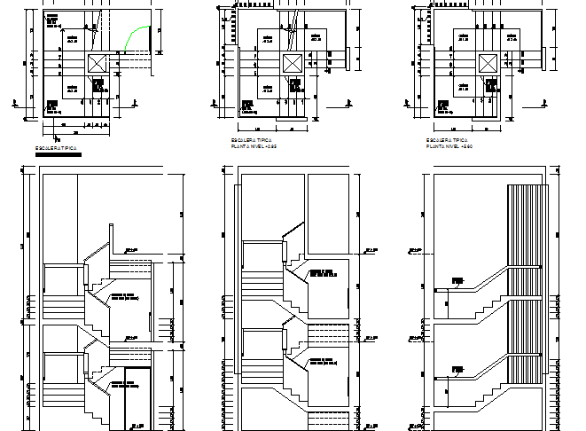 Module of staircase details of multi-flooring house dwg file
