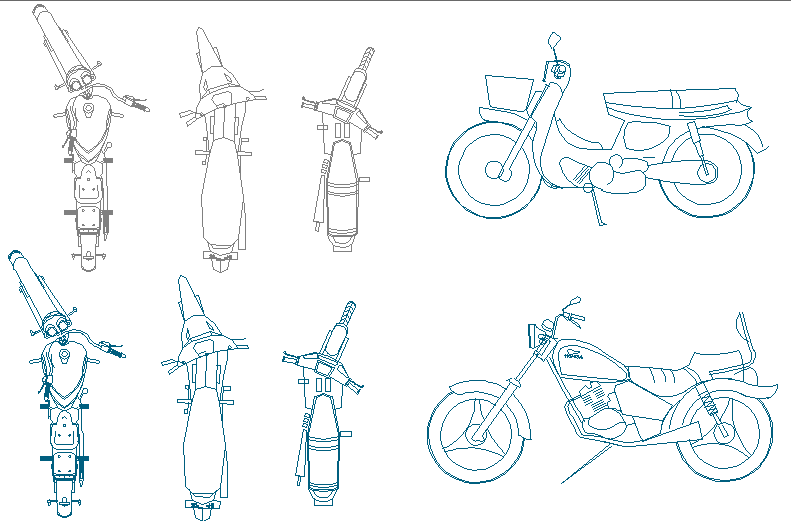 Motor cycle detail dwg file