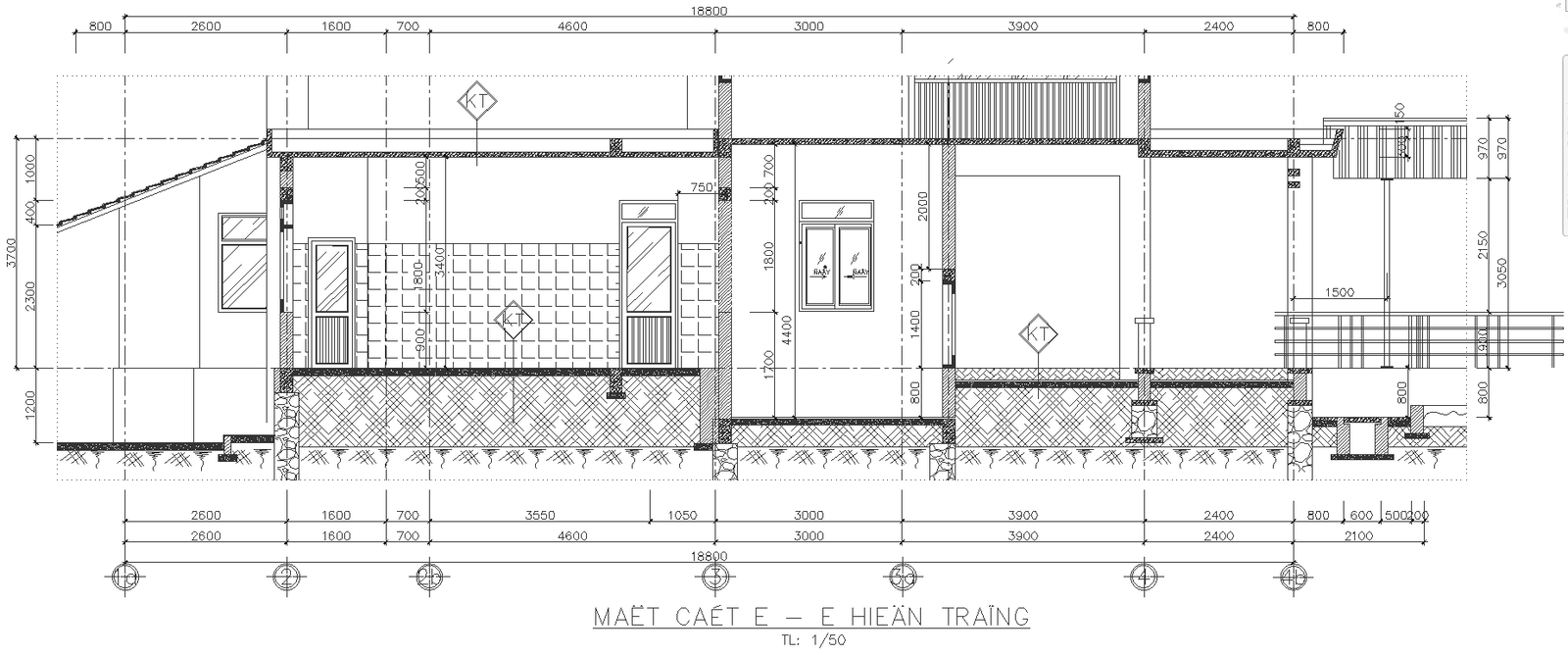 Mountain resort kitchen section details with terrace and ground floor detail dwg autocad drawing 