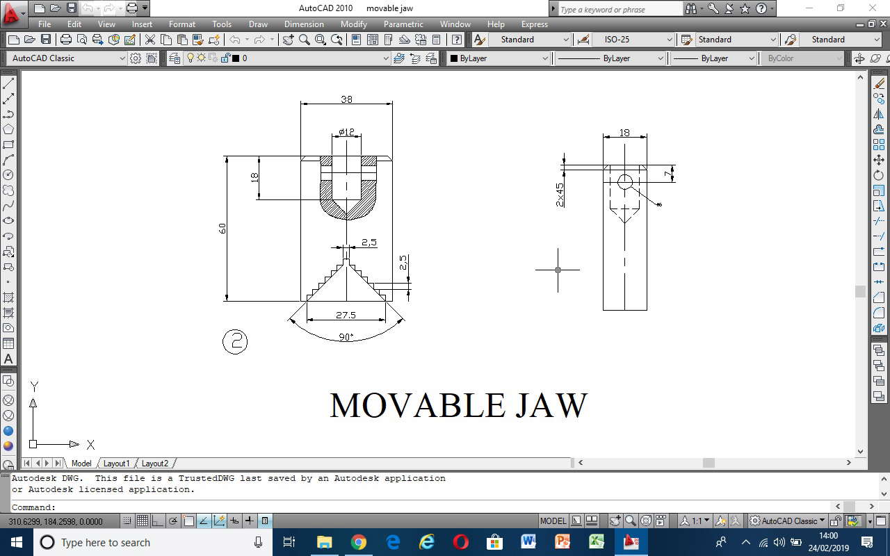 Movable Jaw mechanical part of vice