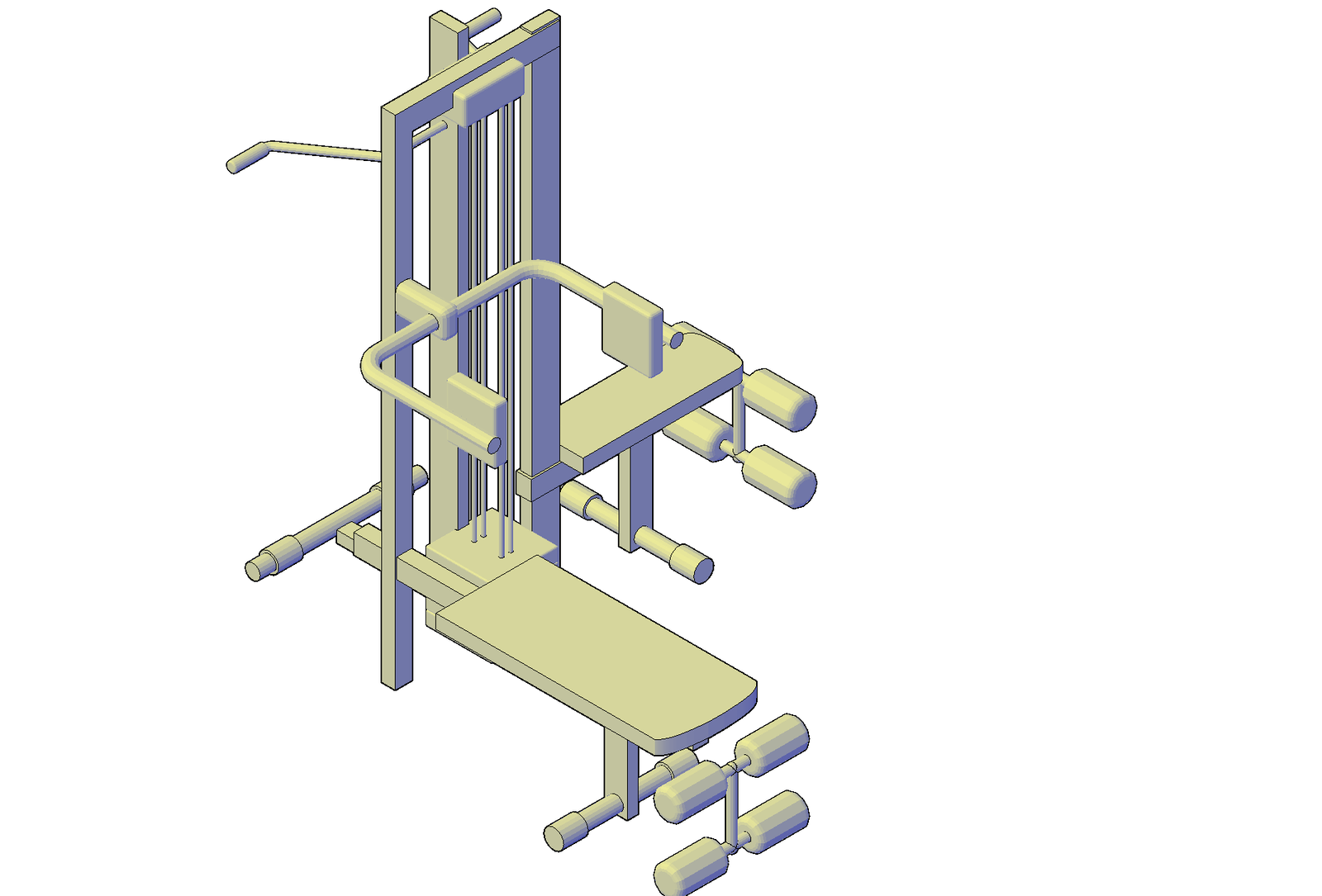 Multi- gym equipment plan detail dwg file.