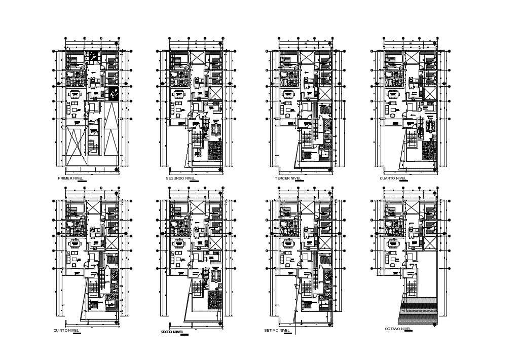 Multi Family House Plans In DWG File