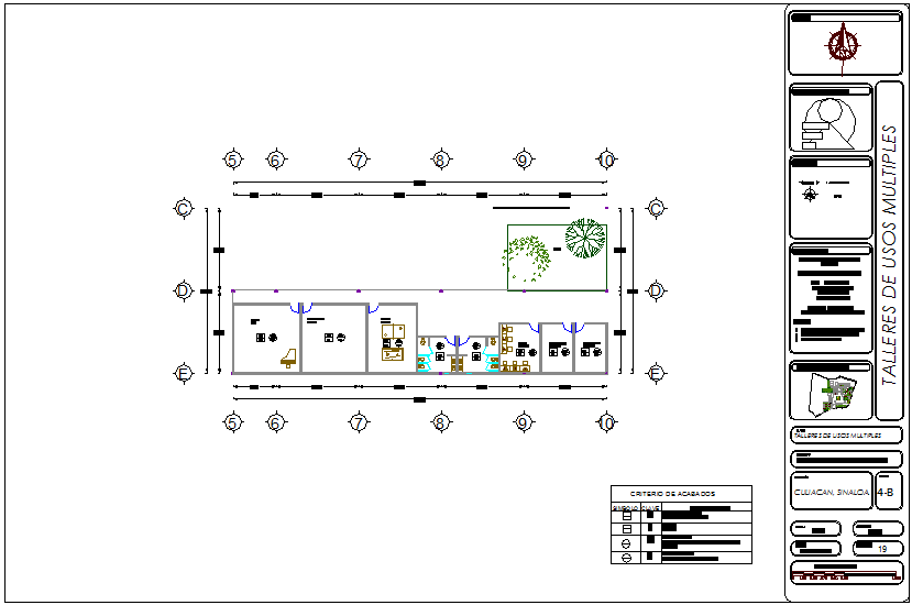 Multiple uses workshop for hospital dwg file