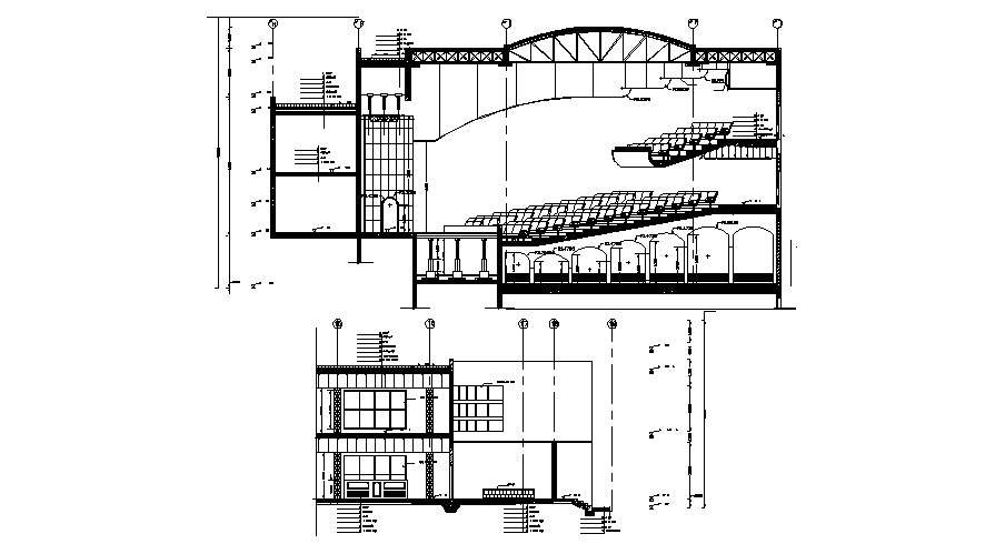 Multiplex Theater Design Section CAD drawing download