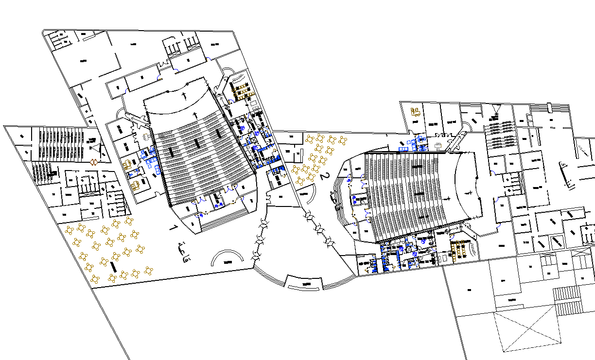 Multiplex theater plan dwg file