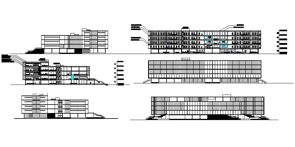 Shopping Mall Elevation In AutoCAD File