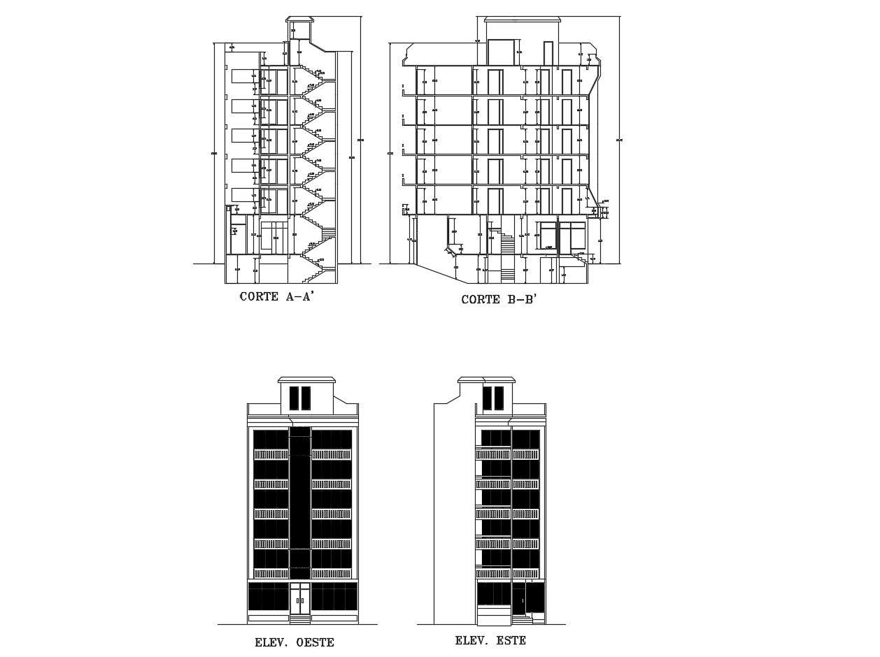 Multistorey Building  Design In DWG File