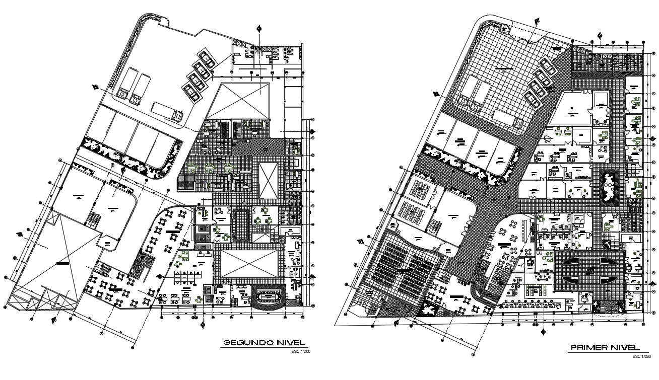 Municipal Office Furnished Plan DWG File