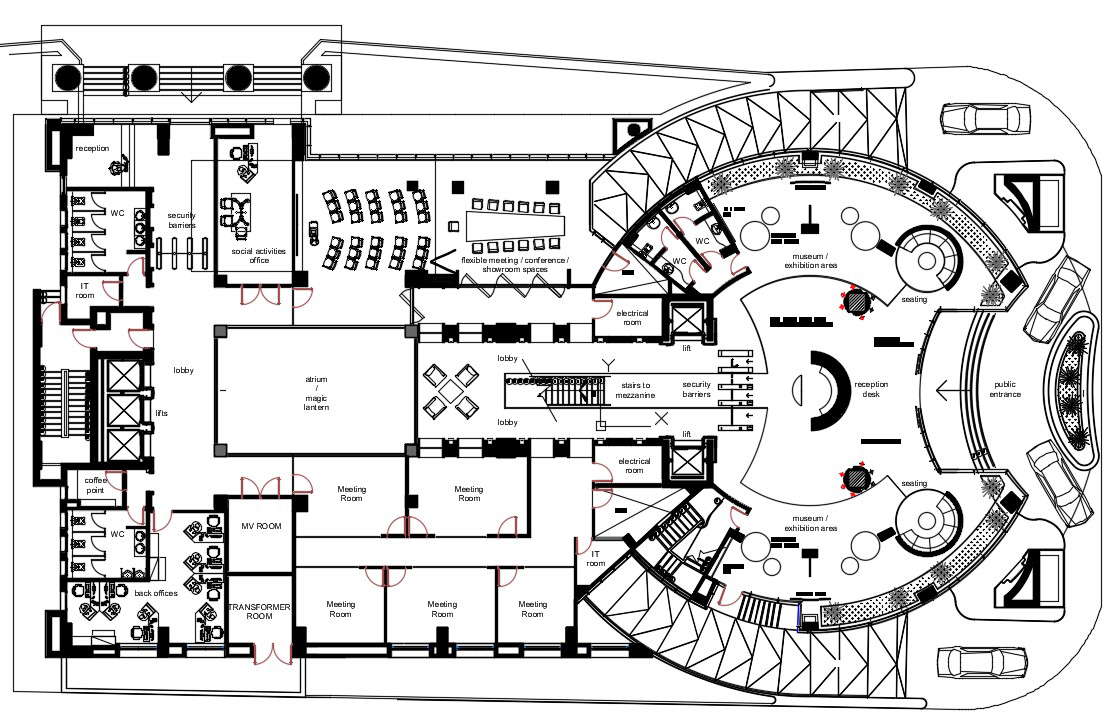 Museum Art Gallery DWG file download