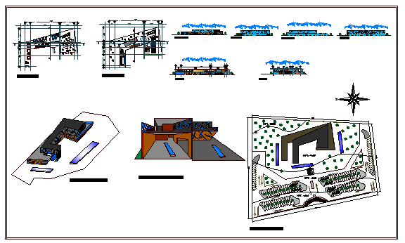 Museum modern art design drawing