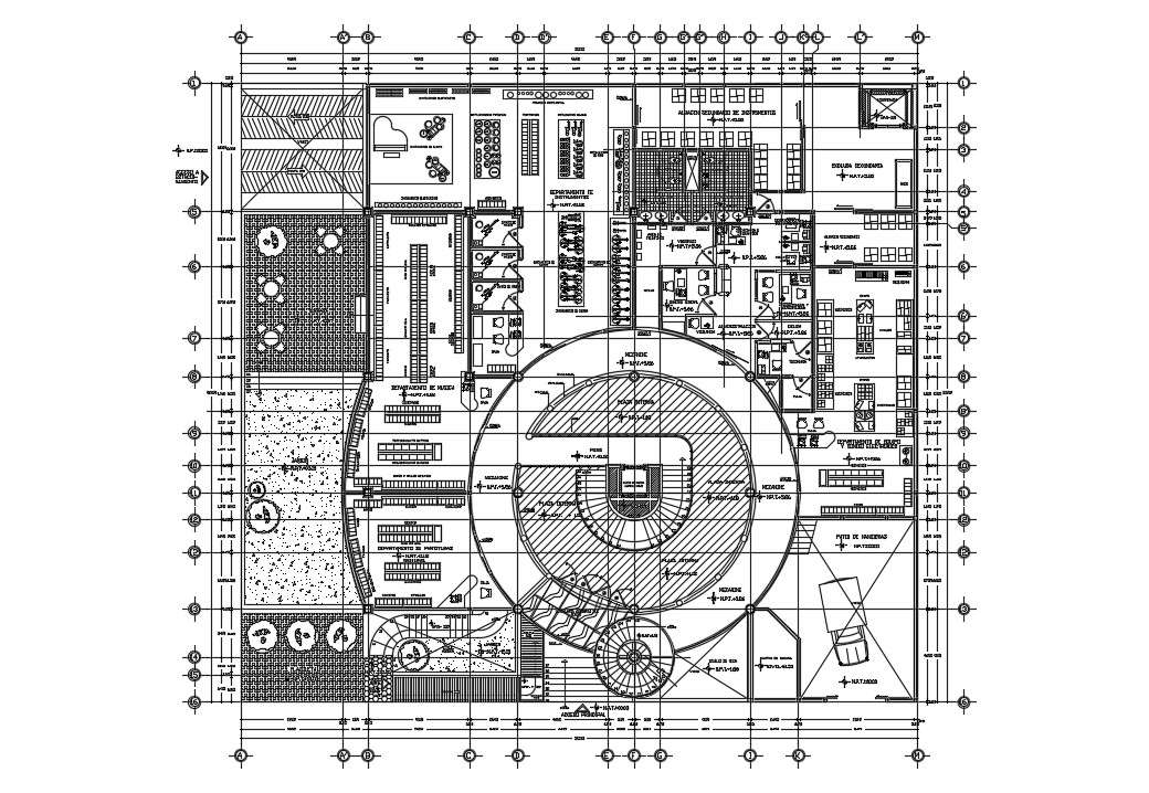 Music Instrument Store In AutoCAD File