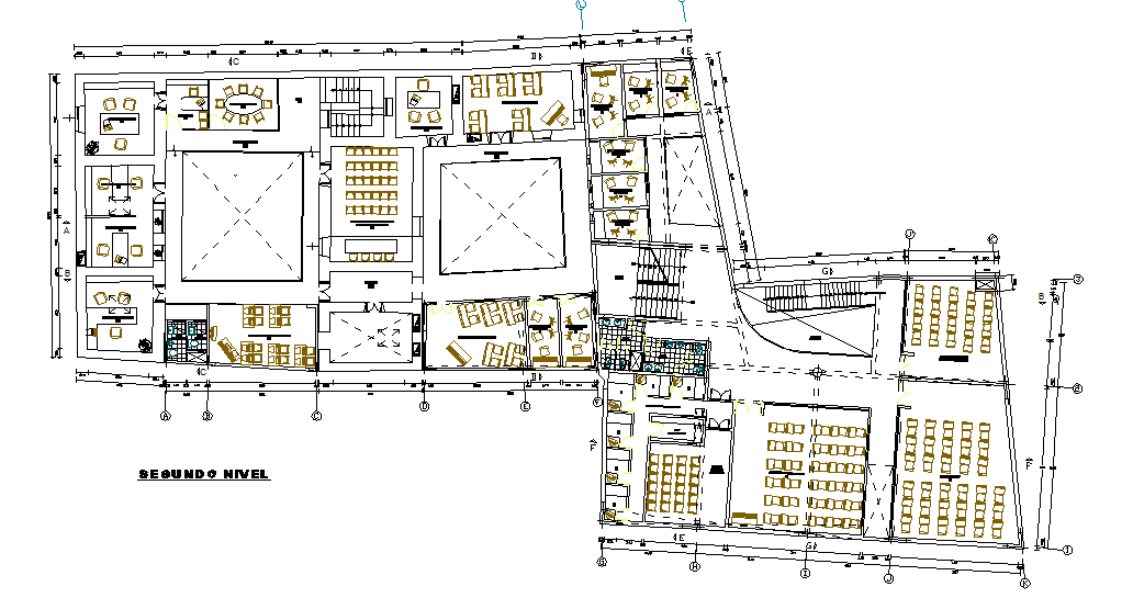 Musical school layout plan dwg file