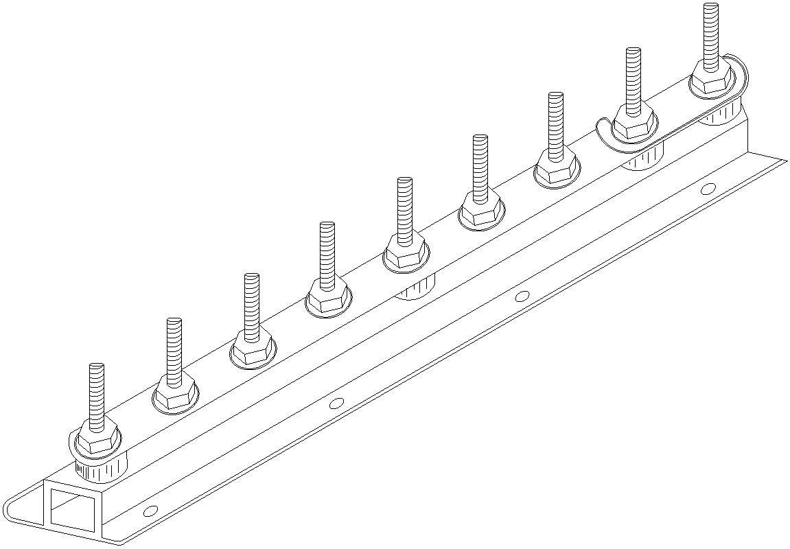 Nails and bolts block detail in AutoCAD, dwg file.