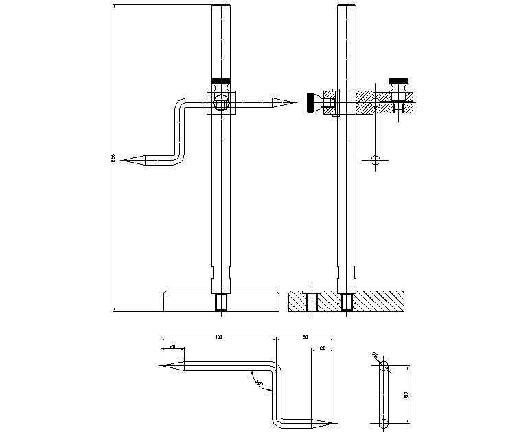 Needle elevation detail dwg file