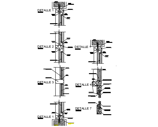 Needle section detail dwg file
