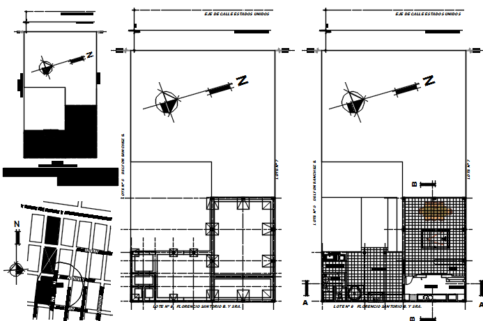 North direction Layout plan detail dwg file
