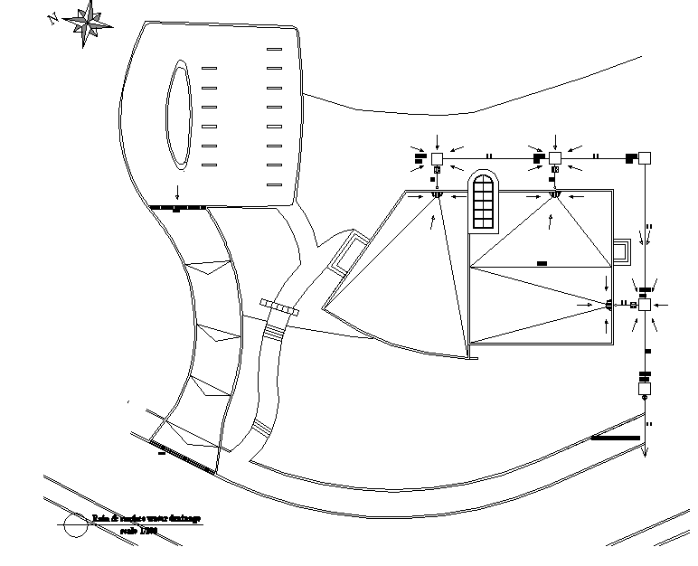 North direction house plan detail dwg file