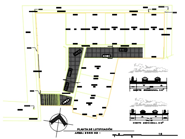 North direction key plan detail dwg file