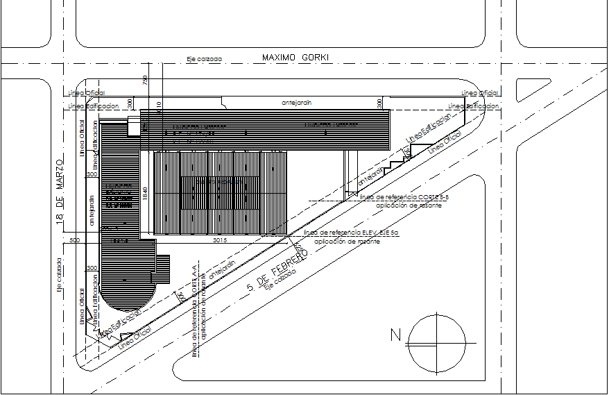 North direction layout plan detail dwg file