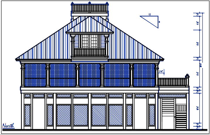 North direction plan elevation details dwg files