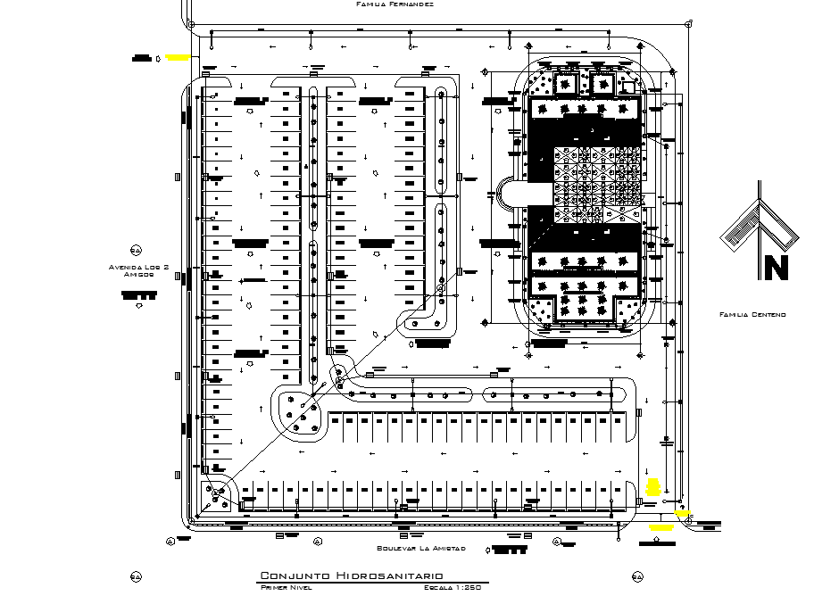 North direction plot detail autocad file