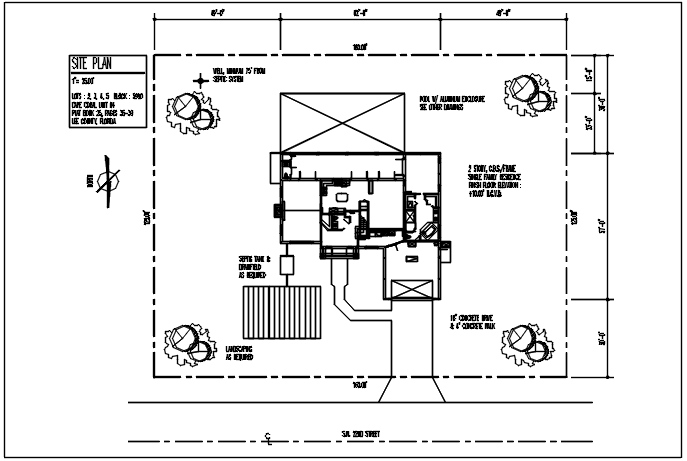 North direction plot stated in detail dwg file