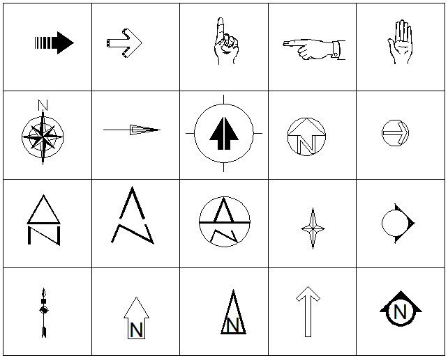 North mark and symbol Arrow detail dwg file