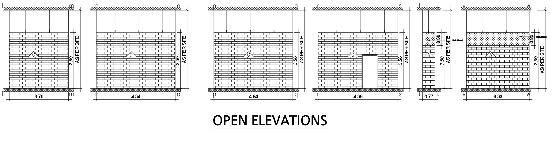 OPEN ELEVATION  Details in AutoCAD, dwg file.
