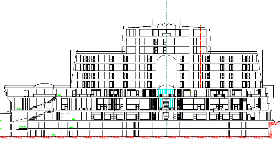 Oberoi Hotel Elevation design dwg file