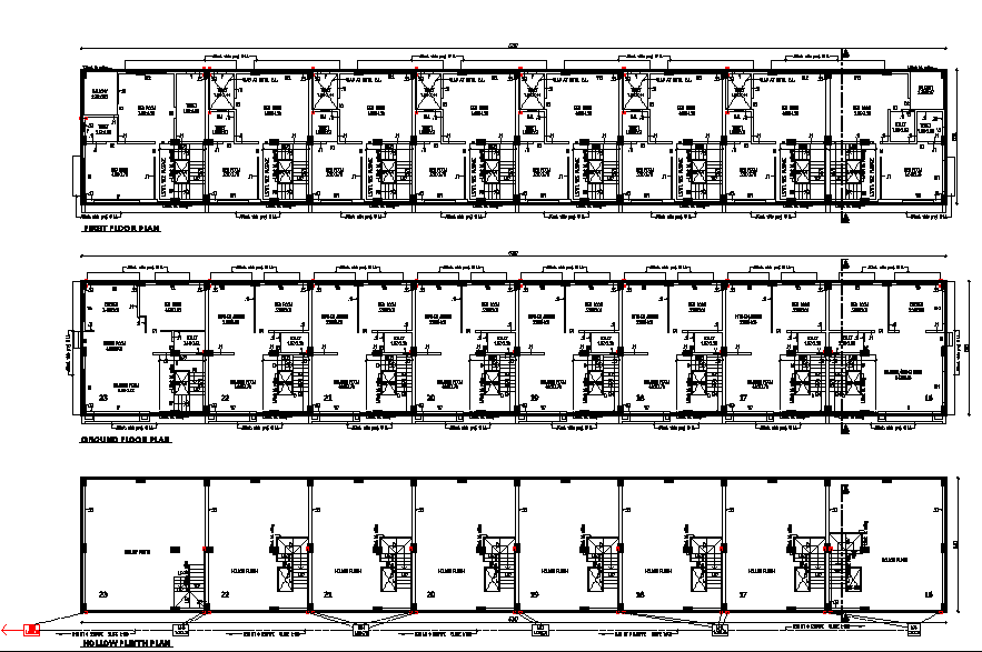 Office  plan, elevation and section detail dwg file