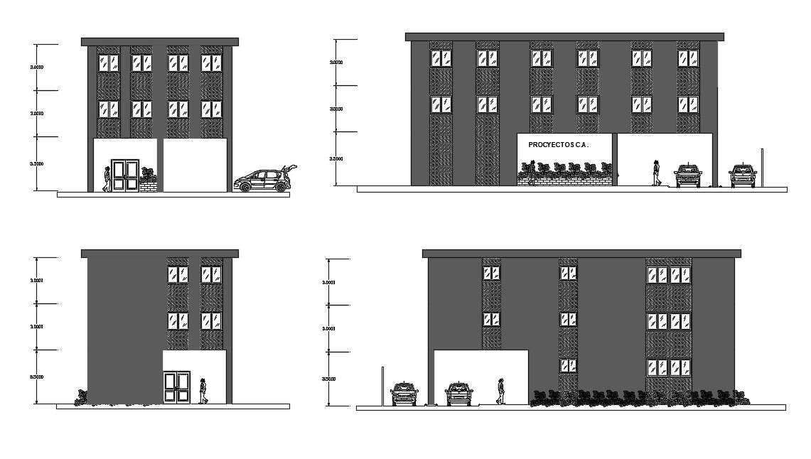Office Building Elevation DWG File