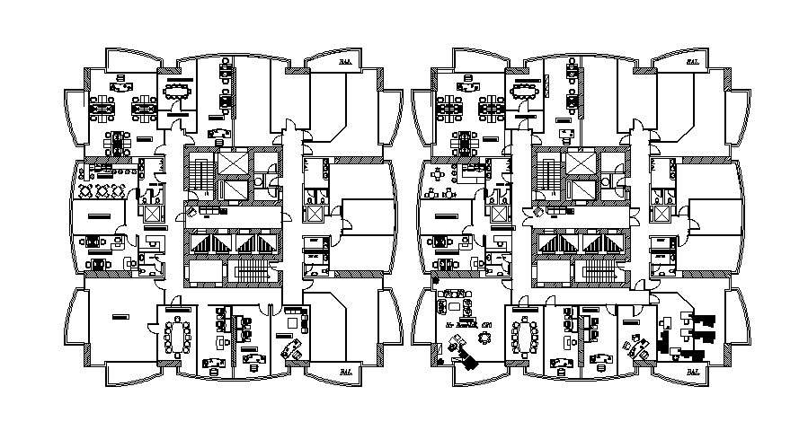 Office Building Floor Plan CAD Drawing