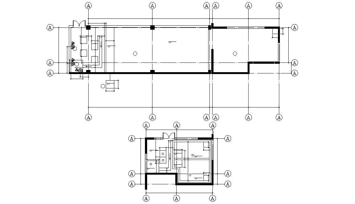 Office Column Layout Plan Free DWG File