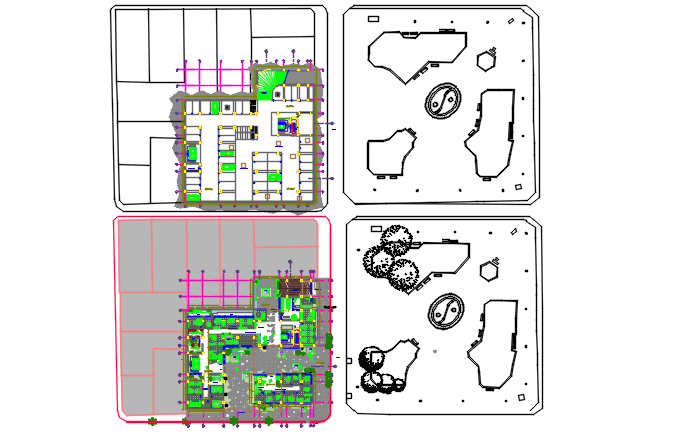 Office Commercial plan detail dwg file